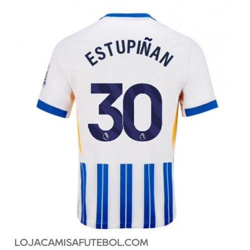 Camisa de Futebol Brighton Pervis Estupinan #30 Equipamento Principal 2024-25 Manga Curta